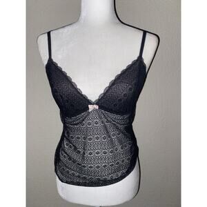 Pout by Victoria's Secret Lingerie Cami Top M Black Sheer